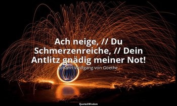 "Ach neige, // Du Schmerzenreiche, // Dein Antlitz gnädig meiner Not!" – Faust I — Johann Wolfgang von Goethe
