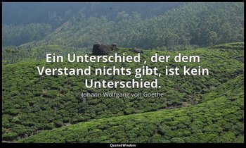 "Ein Unterschied , der dem Verstand nichts gibt, ist kein Unterschied." – Maxime — Johann Wolfgang von Goethe