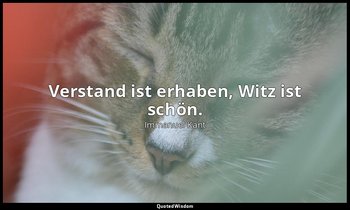 "Verstand ist erhaben, Witz ist schön." - Über das Gefühl des Schönen und Erhabe — Immanuel Kant