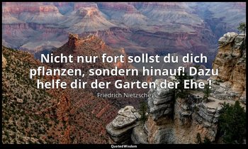 "Nicht nur fort sollst du dich pflanzen, sondern hinauf! Dazu helfe dir der Gart — Friedrich Nietzsche