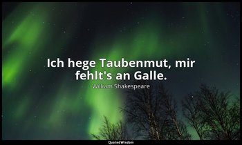 "Ich hege Taubenmut, mir fehlt's an Galle." - 2. Akt, 2. Szene / Hamlet — William Shakespeare