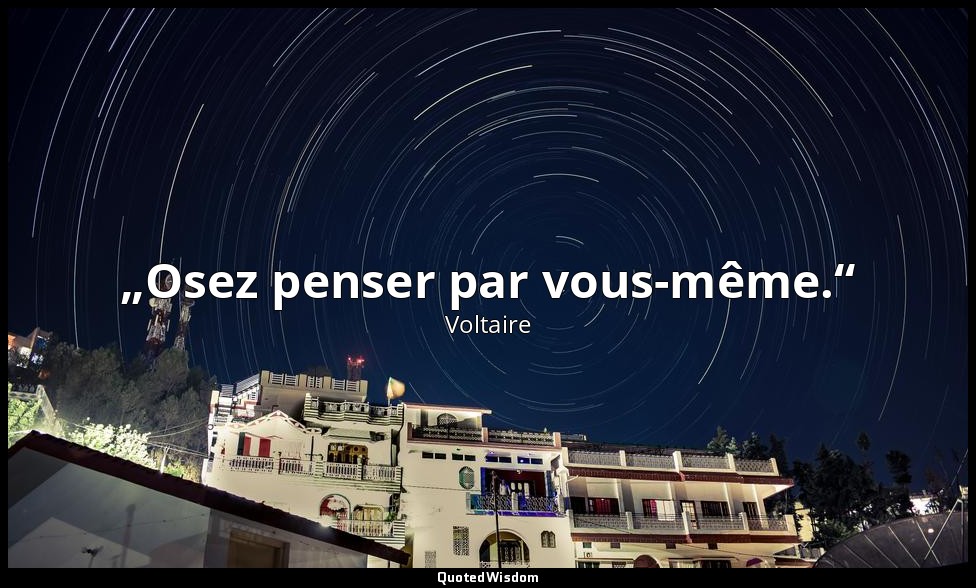 „Osez penser par vous-même.“ — Voltaire