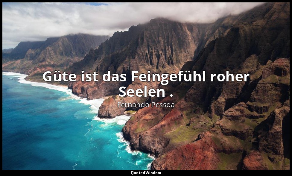 " Güte ist das Feingefühl roher Seelen ." - Deklaration der Differenz — Fernando Pessoa
