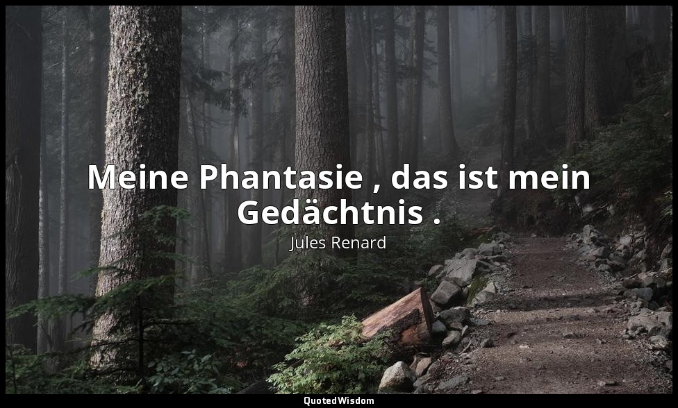Meine Phantasie , das ist mein Gedächtnis . — Jules Renard