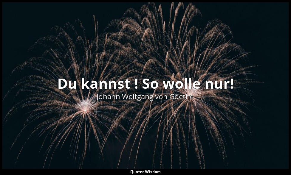 "Du kannst ! So wolle nur!" – Faust I, Vers 4544 / Faust — Johann Wolfgang von Goethe