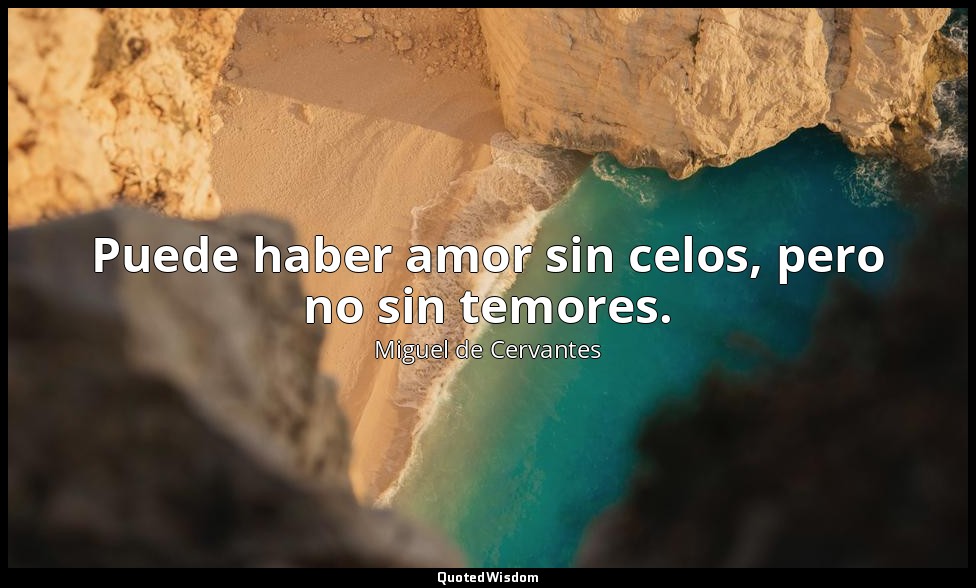 Puede haber amor sin celos, pero no sin temores. — Miguel de Cervantes