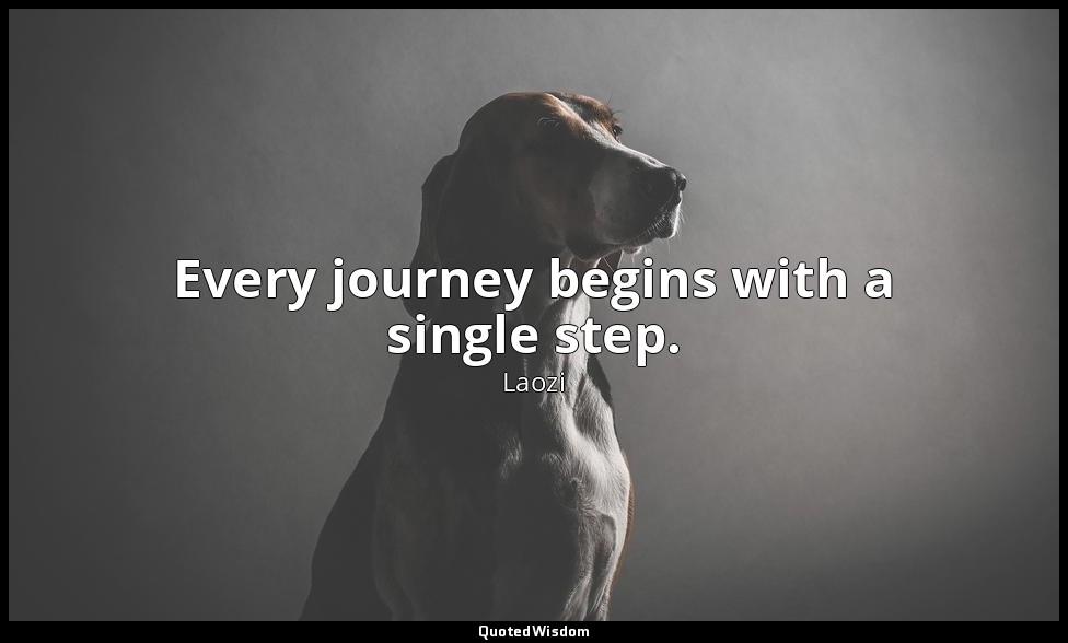 Every journey begins with a single step. — Laozi
