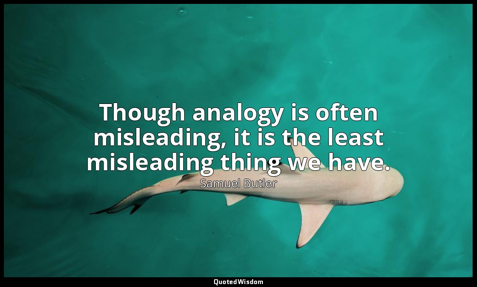 Though analogy is often misleading, it is the least misleading thing we have. — Samuel Butler