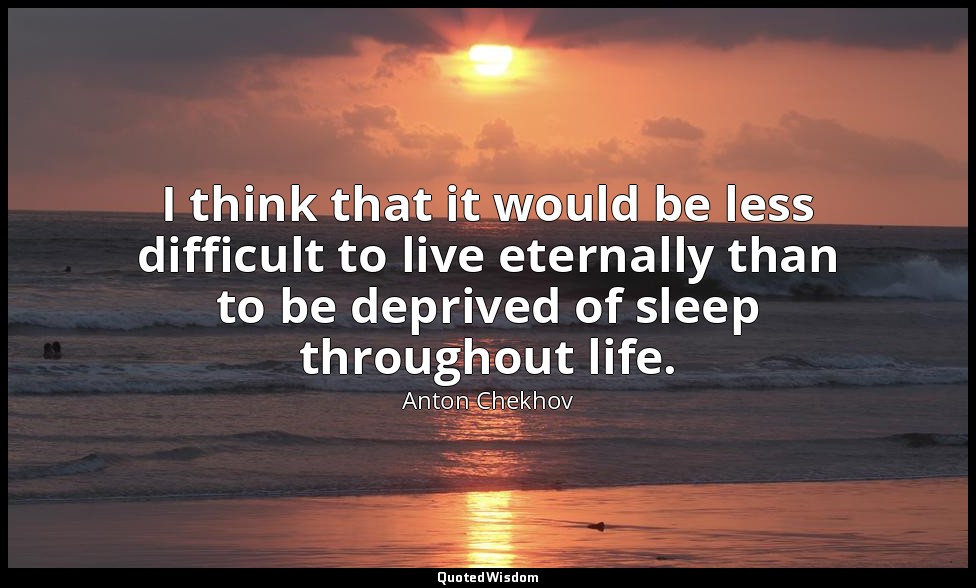 I think that it would be less difficult to live eternally than to be deprived of — Anton Chekhov