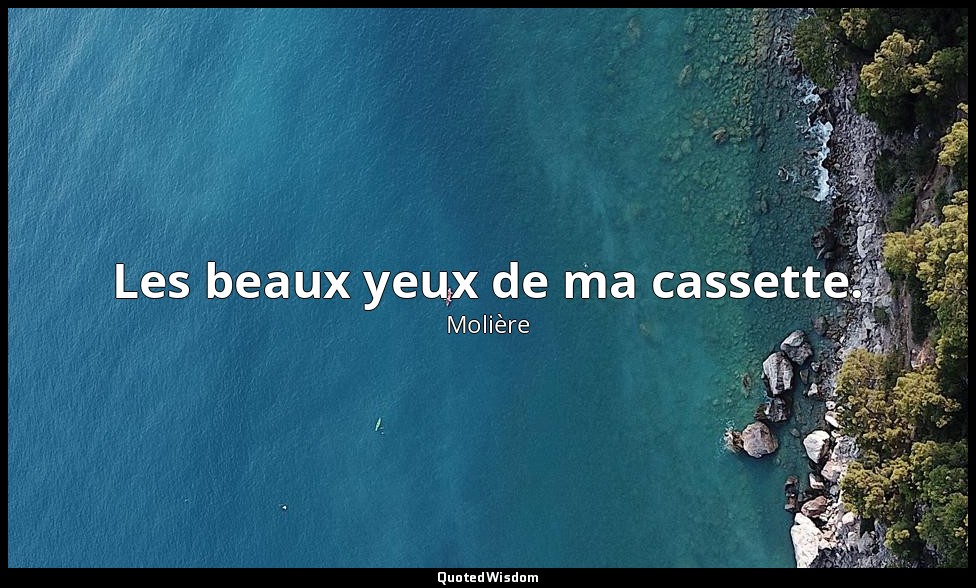 Les beaux yeux de ma cassette. — Molière