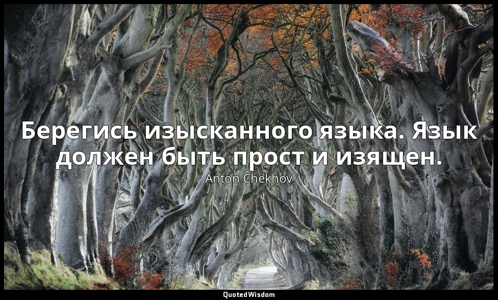 Берегись изысканного языка. Язык должен быть прост и изящен. — Anton Chekhov