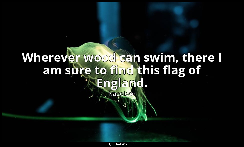 Wherever wood can swim, there I am sure to find this flag of England. — Napoleon