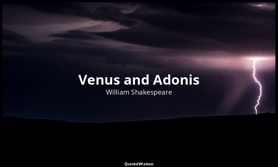 Venus and Adonis — William Shakespeare