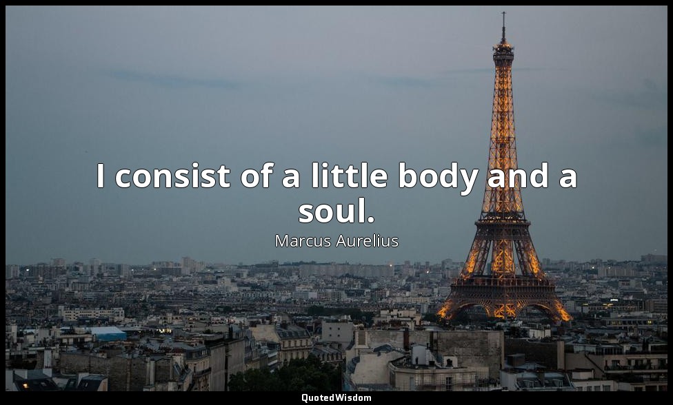 I consist of a little body and a soul. — Marcus Aurelius