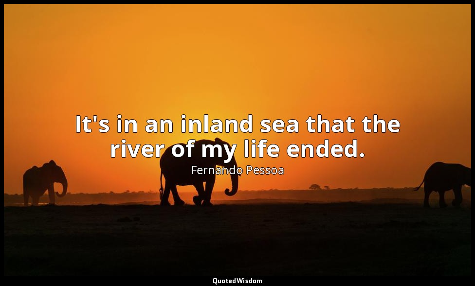 It's in an inland sea that the river of my life ended. — Fernando Pessoa