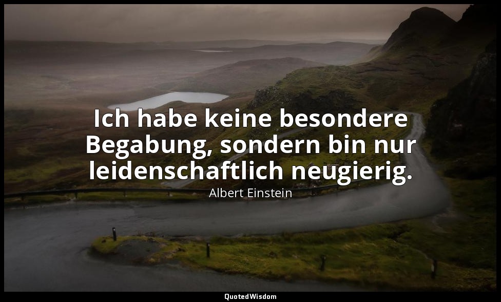 Ich habe keine besondere Begabung, sondern bin nur leidenschaftlich neugierig. — Albert Einstein