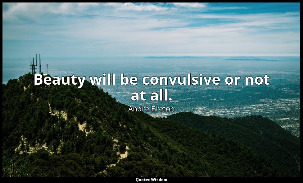 Beauty will be convulsive or not at all. — André Breton