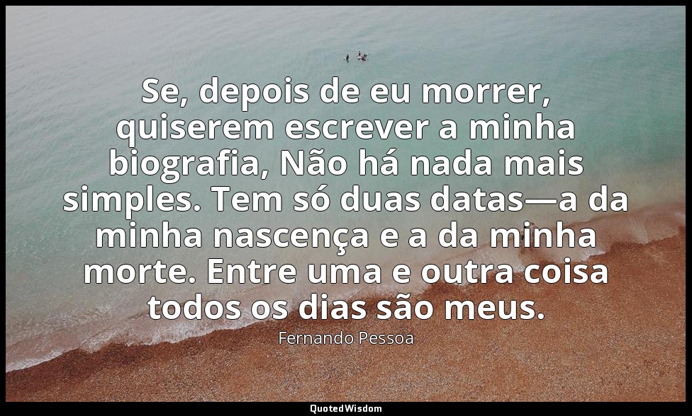 Se, depois de eu morrer, quiserem escrever a minha biografia, Não há nada mais s — Fernando Pessoa
