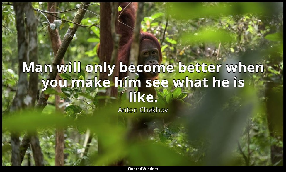 Man will only become better when you make him see what he is like. — Anton Chekhov