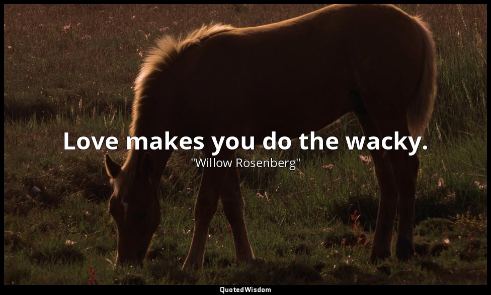 Love makes you do the wacky. — "Willow Rosenberg"