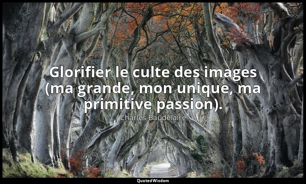 Glorifier le culte des images (ma grande, mon unique, ma primitive passion). — Charles Baudelaire