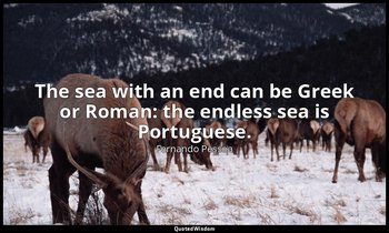 The sea with an end can be Greek or Roman: the endless sea is Portuguese. — Fernando Pessoa