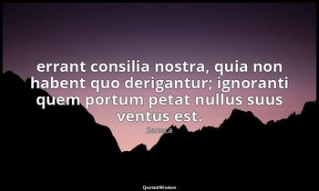 errant consilia nostra, quia non habent quo derigantur; ignoranti quem portum pe — Seneca