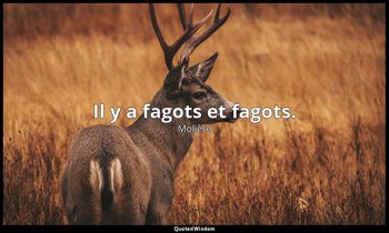 Il y a fagots et fagots. — Molière