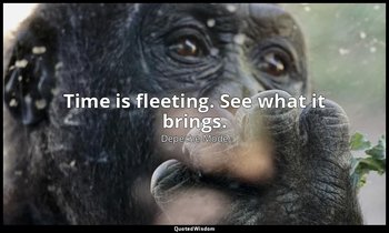Time is fleeting. See what it brings. — Depeche Mode