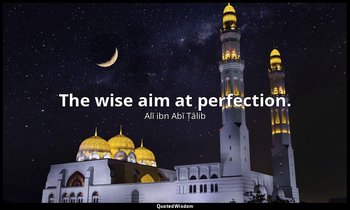 The wise aim at perfection. — Alī ibn Abī Ṭālib