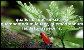 qualis quisque sit scies, si quemadmodum laudet, quemadmodum laudetur aspexeris. — Seneca