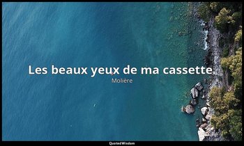 Les beaux yeux de ma cassette. — Molière