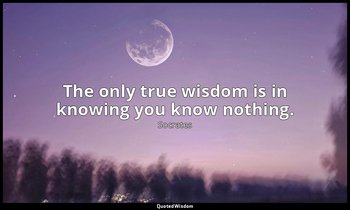 The only true wisdom is in knowing you know nothing. — Socrates