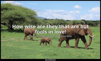 How wise are they that are but fools in love! — How a man may choose a Good Wife