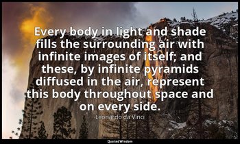 Every body in light and shade fills the surrounding air with infinite images of  — Leonardo da Vinci