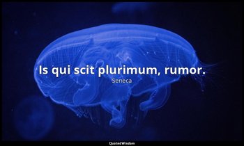 Is qui scit plurimum, rumor. — Seneca