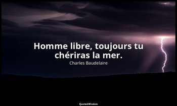 Homme libre, toujours tu chériras la mer. — Charles Baudelaire