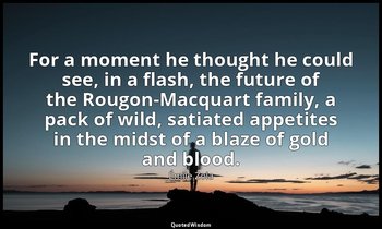 For a moment he thought he could see, in a flash, the future of the Rougon-Macqu — Émile Zola
