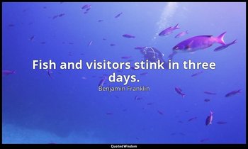Fish and visitors stink in three days. — Benjamin Franklin