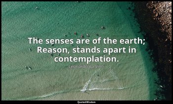 The senses are of the earth; Reason, stands apart in contemplation. — Leonardo da Vinci