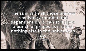 The sun, with all those planets revolving around it and dependent on it, can sti — Galileo Galilei