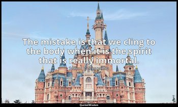 The mistake is that we cling to the body when it is the spirit that is really im — Swami Vivekananda