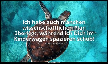 Ich habe auch manchen wissenschaftlichen Plan überlegt, während ich Dich im Kind — Albert Einstein