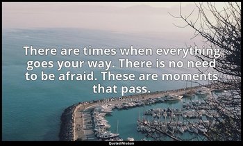 There are times when everything goes your way. There is no need to be afraid. Th — Jules Renard