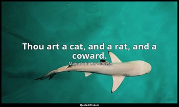 Thou art a cat, and a rat, and a coward. — Miguel de Cervantes