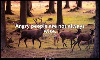 Angry people are not always wise. — Jane Austen