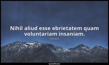 Nihil aliud esse ebrietatem quam voluntariam insaniam. — Seneca