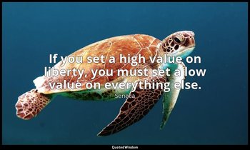 If you set a high value on liberty, you must set a low value on everything else. — Seneca