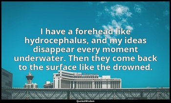 I have a forehead like hydrocephalus, and my ideas disappear every moment underw — Jules Renard