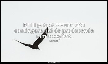 Nulli potest secura vita contingere qui de producenda nimis cogitat. — Seneca